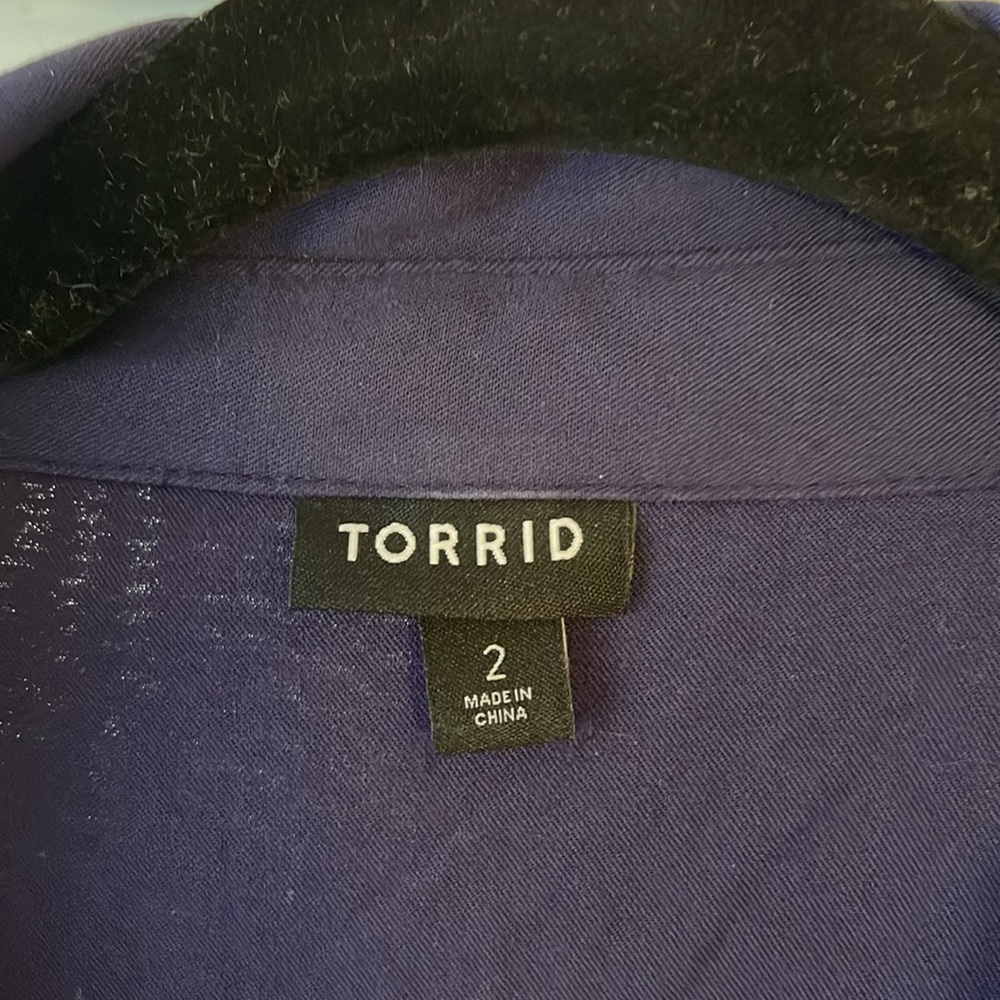 Torrid Navy Button Front Romper Pantsuit 2X 18-20 - Picture 3 of 10